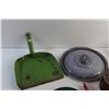 Image 4 : Dust Pan, Enamel Pot Lid, Jar Opener, Meat Grinder, Tobacco Tin, Vintage Bug Sprayer and Misc.