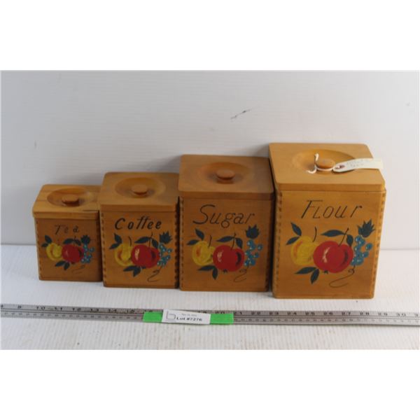 (4) Wooden Canister Set