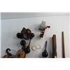 Image 2 : Shotgun Cleaning Rod, Pulleys, Vintage Door Knobs, Cheese Grinder and Carpenter's Level