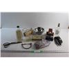 Image 1 : Polaroid Land Camera - As Is, Glass Bottles, Bowls, Lady Kenmore Hair Trimmer, Scissors and Misc.