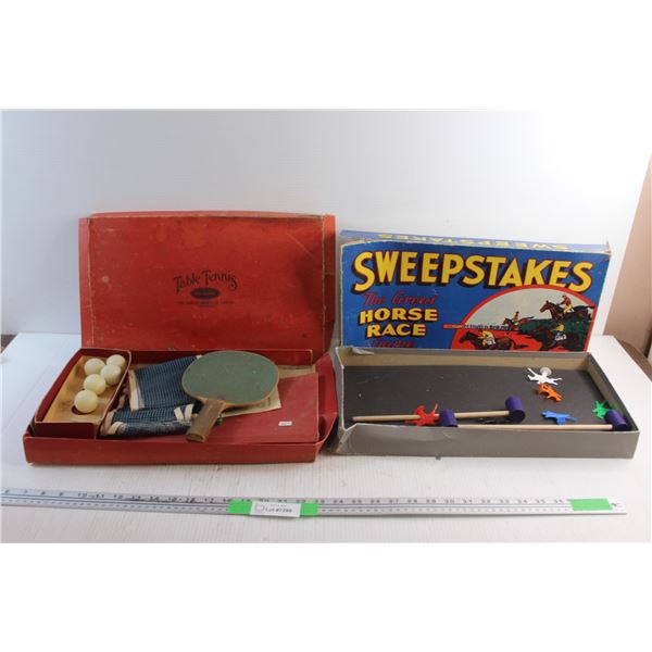 Vintage Table Tennis and Sweepstakes The Great Horse Race Games