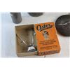 Image 5 : Vintage Oster Hand Clippers, Pure Mustard, Silver Cream & Sugar Set, Gas Iron Filler, Sloan's Linime