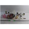 Image 1 : Pink Swan Candle Holder, Bowl, Wildlife Ornaments, Button Hook, Tie Clip and Misc.