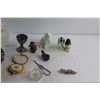 Image 2 : Pink Swan Candle Holder, Bowl, Wildlife Ornaments, Button Hook, Tie Clip and Misc.