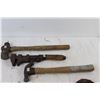 Image 3 : (3) Hammers, (2) Horse Shoes, Pipe Wrench, Keg Tap