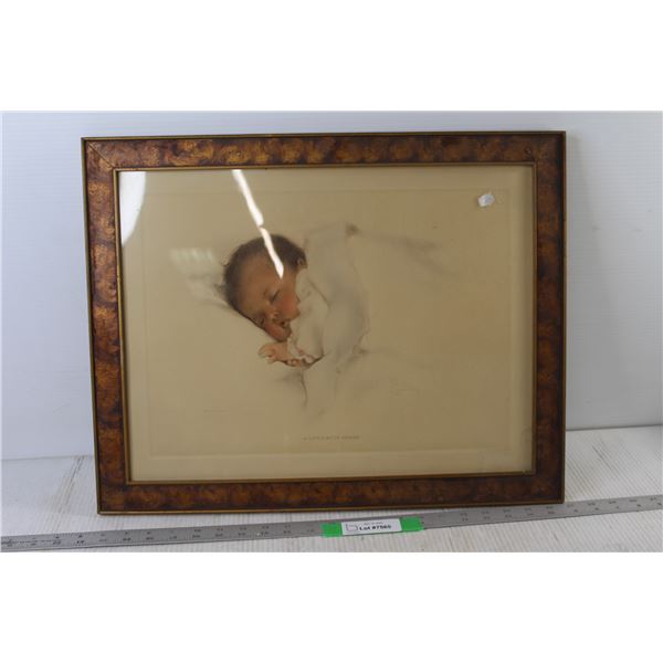 A Little Bit Of Heaven Old Print in Frame- 21 1/2" x 17"