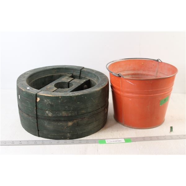 Vintage Wooden Foundry Mold, Bucket