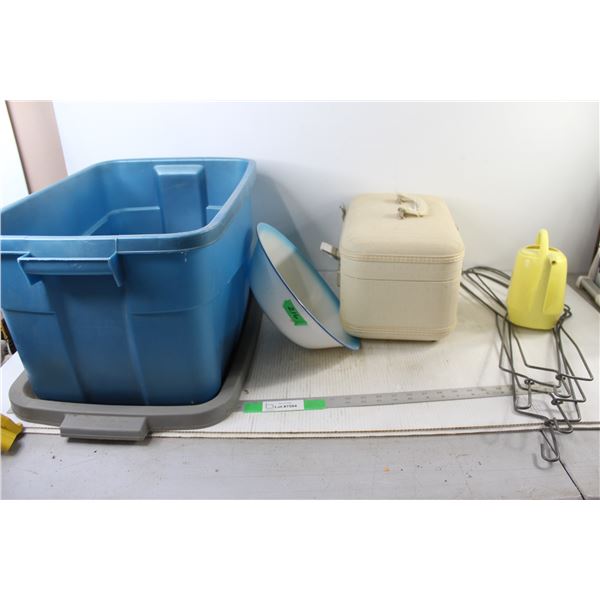 Vintage Travel Makeup Case, Watering Can, Sock Dryers, Bowl, Tote, Vacuum Sealed Bags