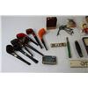 Image 2 : (7) Vintage Pipes, Razor Stone, Aerovox Capacitor, LC Duddridge Ruler, Misc.