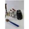 Image 3 : Assorted Vintage Items (Welder's Goggles, Manual Mixer, Metal Candle Holder, Tiki Lighter, Trailer L