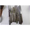 Image 2 : Assorted Vintage Items (Stainless Steel Cutlery, Carving Fork, Leather Belt "Be Prepared", Wood Lett