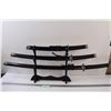 Image 1 : Decorative Samurai Swords & Display Rack - 40" & 31" & 21"