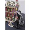 Image 3 : Light-up Christmas Village School Decor w/Figurines