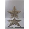 (2) Metal Glittering Gold Christmas Star Decor - 22