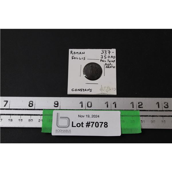Roman Follis Coin - Canstans - 337-350 AD - Fel Temp Repartio