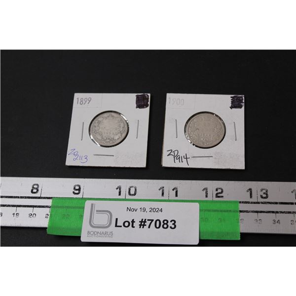 (2) Canadian Twenty Five Cent Coins: 1899 & 1900