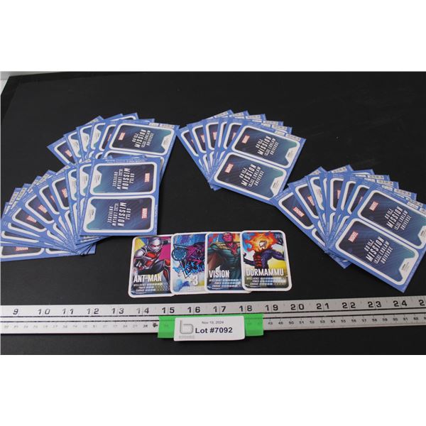 (4) Marvel Trading Cards & (30) Un-Opened Card Sets