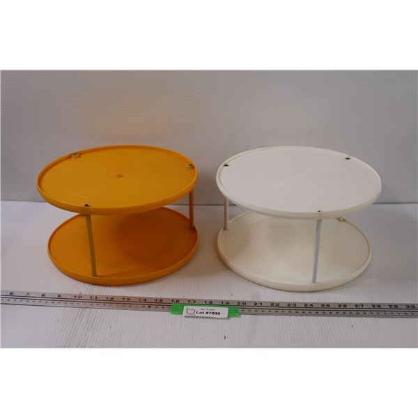 (2) Vintage Lazy Susans - 11  x 6 