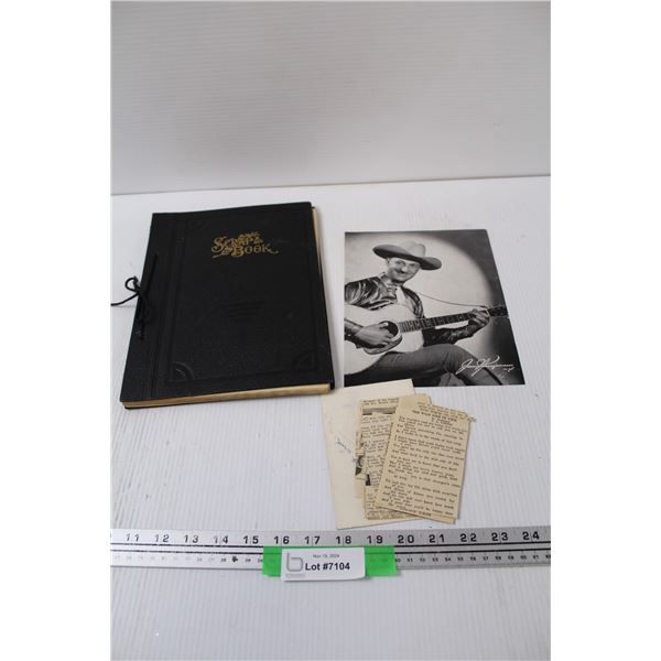 Wilf Carter Photo, Vintage Scrapbook & Various Newspaper Clippings