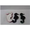 Image 4 : (3) Seahorse Chalkware Wall Decor