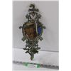 Ornate Candle Holder w/Mirror - Wall Mount - 15