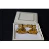 Image 2 : ^ Men's 10K Gold Igloo Cuff Links Set & Blue Cuff Links Set