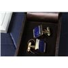 Image 4 : ^ Men's 10K Gold Igloo Cuff Links Set & Blue Cuff Links Set