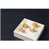 Image 5 : ^ Men's 10K Gold Igloo Cuff Links Set & Blue Cuff Links Set