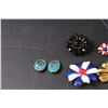 Image 2 : Assorted Brooches & Clip Earrings