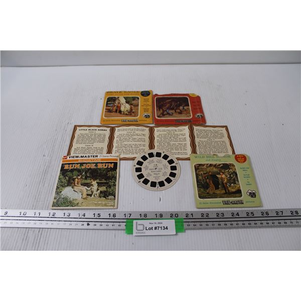 (5) Vintage View Master Discs: Wild Bill, Brave Eagle, Buffalo Bill, Run, Joe, Run, Black Sambo