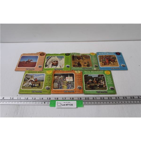 (7) Vintage View Master Discs: RCMP, Roy Rogers, Rin-Tin-Tin, Plains Indians Set