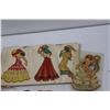Image 3 : Ceramic Leaf Ashtray, (2) Pin-Up Paper Ladies, (2) Bakelite Card Holders