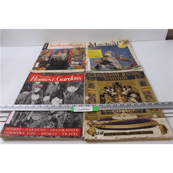 (4) Vintage Magazines: 1937 Home Journal, 1937 Home & Garden, 1966 Needlework, 1936 Macleans
