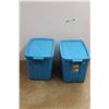 Image 1 : *(2) Rubbermaid Roughneck Plastic Storage Totes with Lids 21'' x 17''