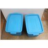 Image 2 : *(2) Rubbermaid Roughneck Plastic Storage Totes with Lids 21'' x 17''