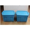 Image 4 : *(2) Rubbermaid Roughneck Plastic Storage Totes with Lids 21'' x 17''