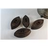 Image 2 : Metal Butter Churn and (4) Vintage Sad Irons