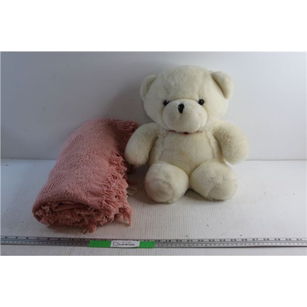 Plush Teddy Bear and Blanket