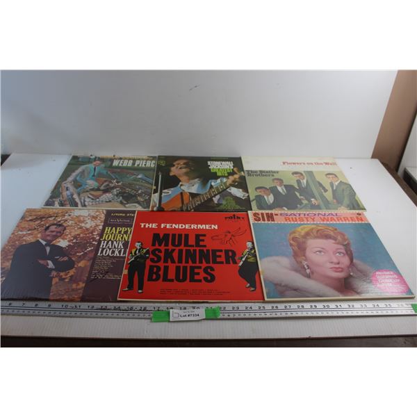 (6) Vinyl Records - Webb Pierce, Rusty Warren and Stonewall Jackson
