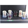 Image 1 : (4) Beer Steins and (2) Glass Mugs