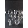 Image 2 : (11) Glass Goblets, Glass Flower Vase, Candy Dish and Salt & Pepper Shakers