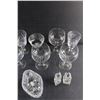 Image 3 : (11) Glass Goblets, Glass Flower Vase, Candy Dish and Salt & Pepper Shakers