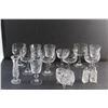 Image 5 : (11) Glass Goblets, Glass Flower Vase, Candy Dish and Salt & Pepper Shakers