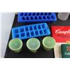Image 3 : Koozies, Ice Cube Trays, Wall Decor, Tupperware Jell-O Molds, Campbells Recipe Book, Water Bottle an