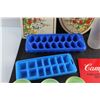 Image 4 : Koozies, Ice Cube Trays, Wall Decor, Tupperware Jell-O Molds, Campbells Recipe Book, Water Bottle an