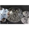 Image 4 : Serving Tray, Glass Bowl 11'', Candle Holder, (2) Crystal Candy Dishes and Divided Serving Crystal T