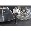 Image 5 : Serving Tray, Glass Bowl 11'', Candle Holder, (2) Crystal Candy Dishes and Divided Serving Crystal T