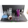 Image 1 : Glass Cups, Pyrex Bowl with Lid, Mug, Eyewear Cases, Vase and Forks