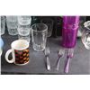 Image 4 : Glass Cups, Pyrex Bowl with Lid, Mug, Eyewear Cases, Vase and Forks