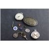 Image 2 : Pins, Belt Buckle and (2) Pocket Watches - As Is